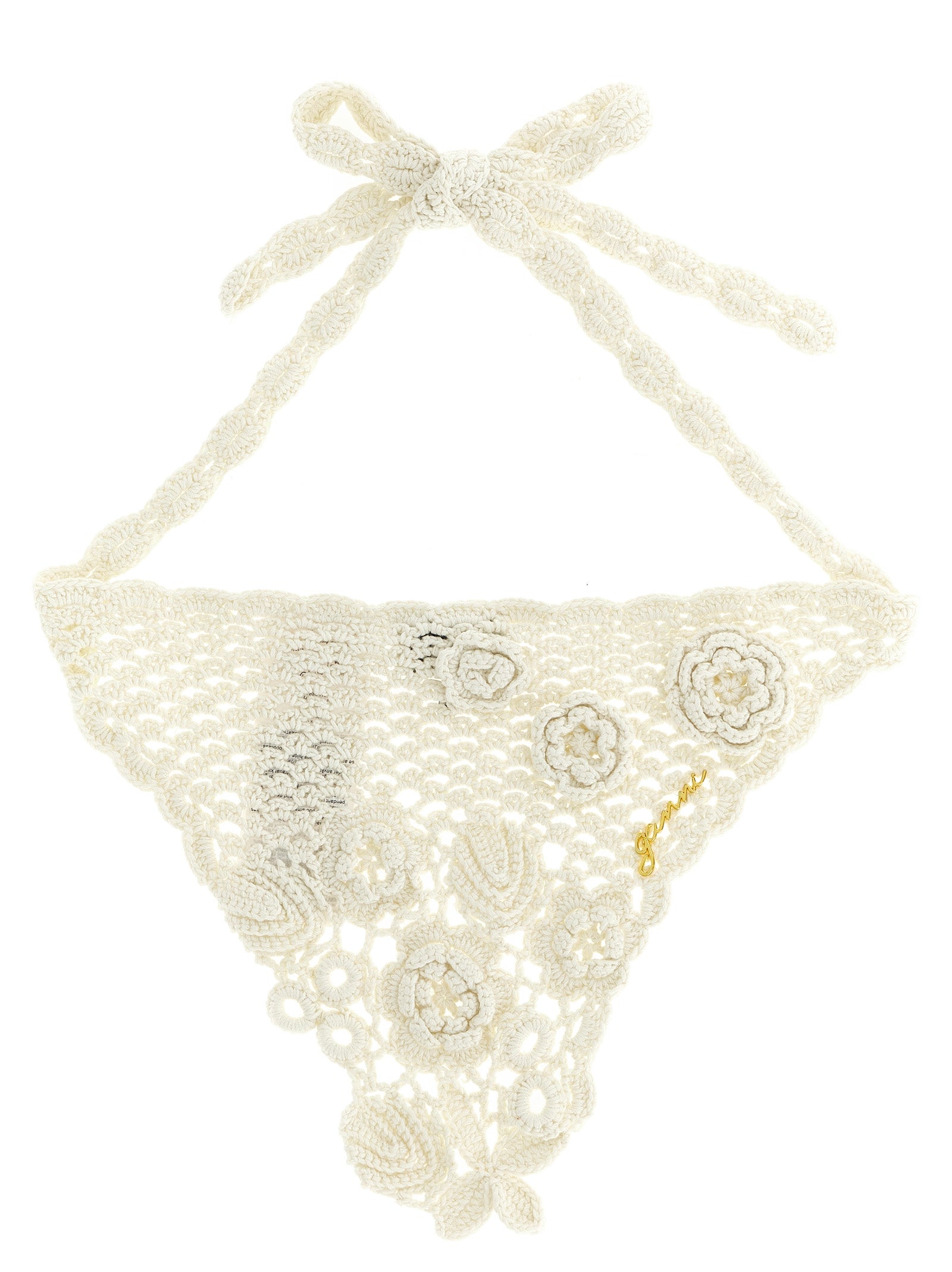 Cotton Crochet head scarf White Organic Hair Accessories