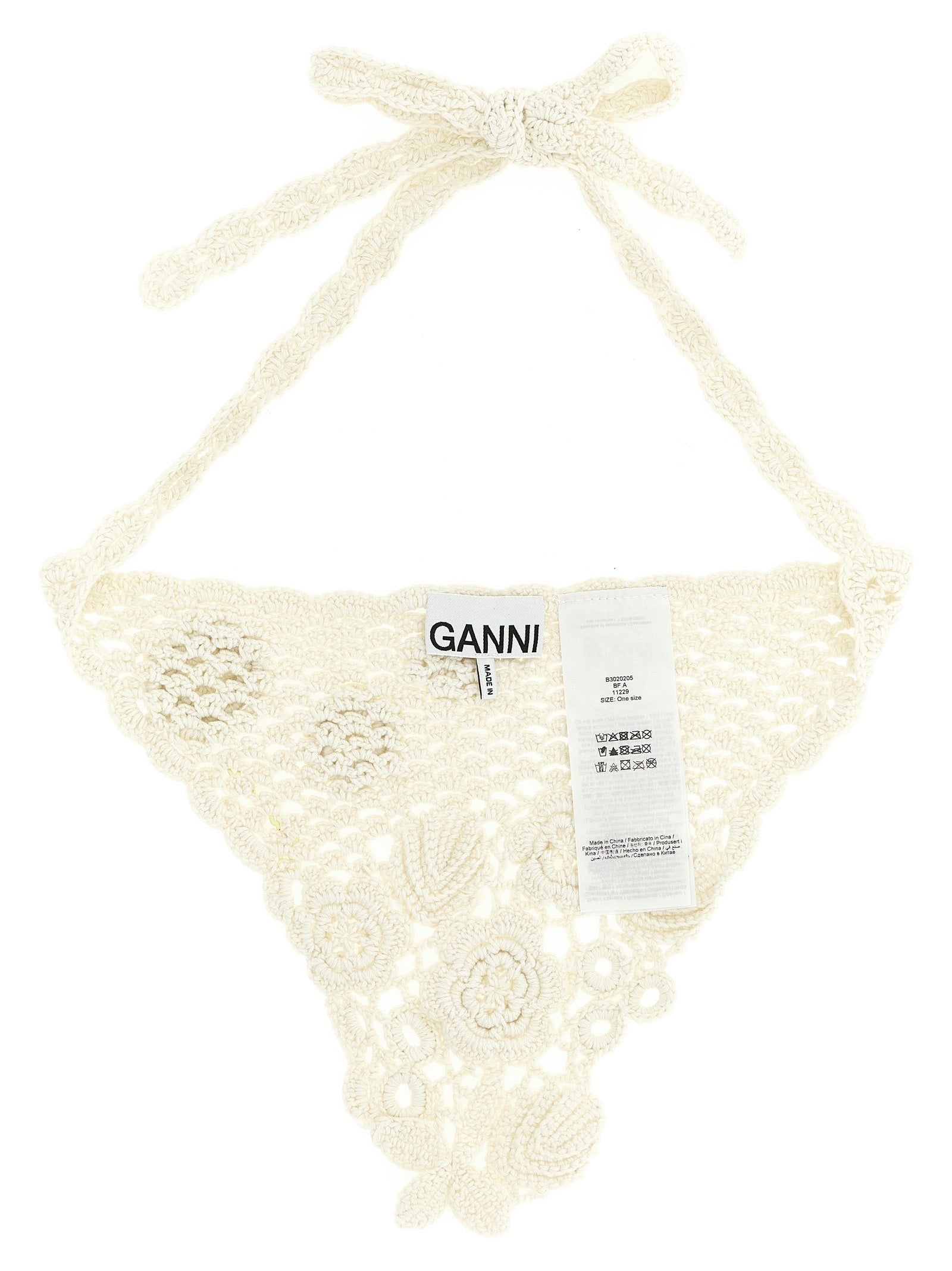 Cotton Crochet head scarf White Organic Hair Accessories