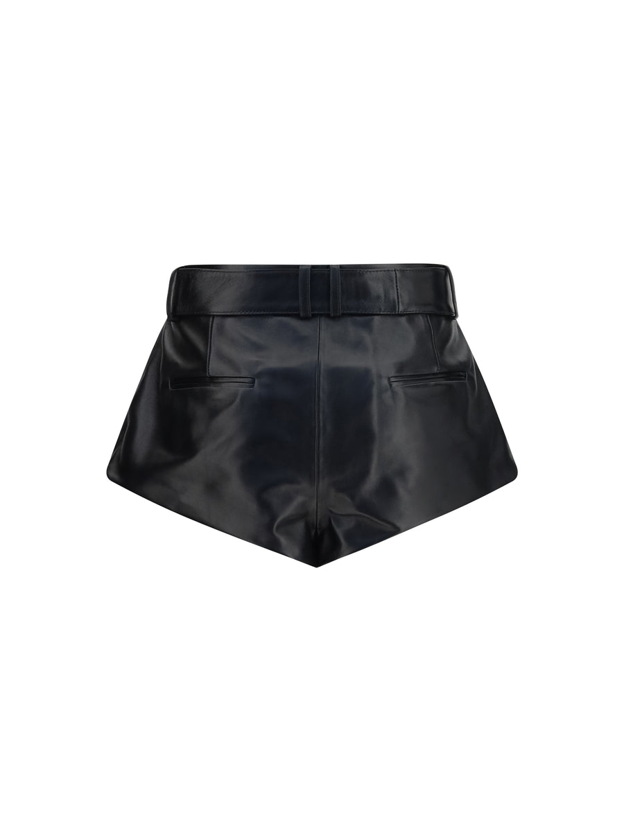 Shorts Flared Leather Black Sheep