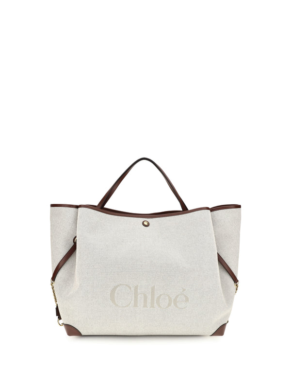 Chloé 100% Cotton tote bag in beige