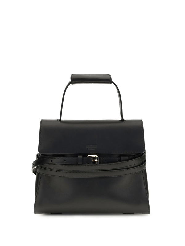 Buckle Shoulder Bag Nero Calf Leather Bos Taurus