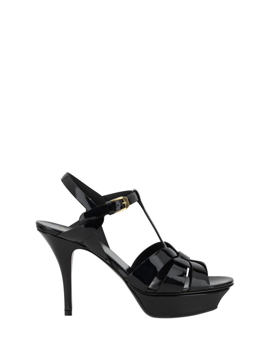 Saint Laurent Upper: 100% calf leather; Sole: 100% calf leather heel sandal in black