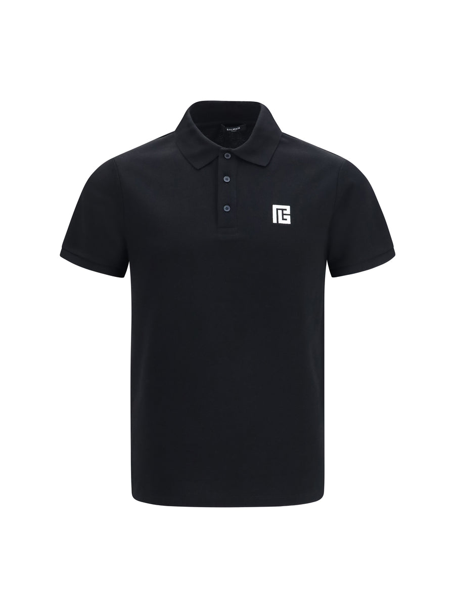 Balmain 100% Cotton polo in black