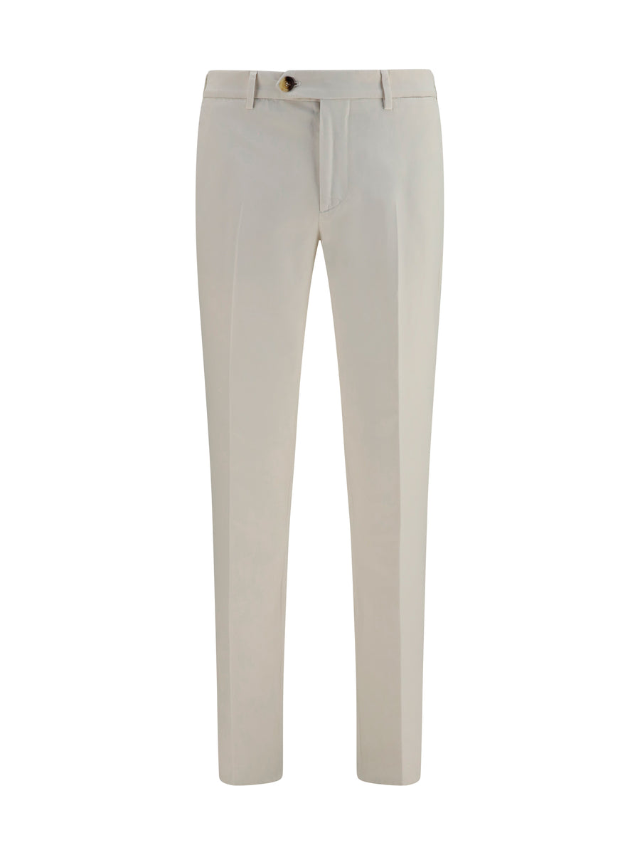Brunello Cucinelli 100% cotton trousers in white