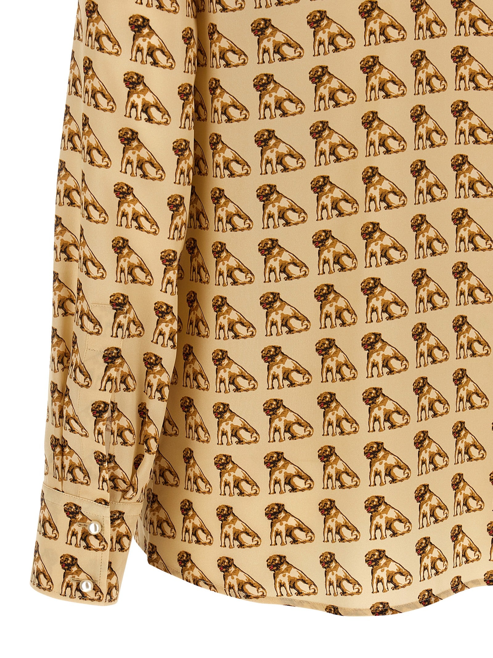 Valentino Garavani Petit Charles print shirt Beige Silk Shirt, Blouse
