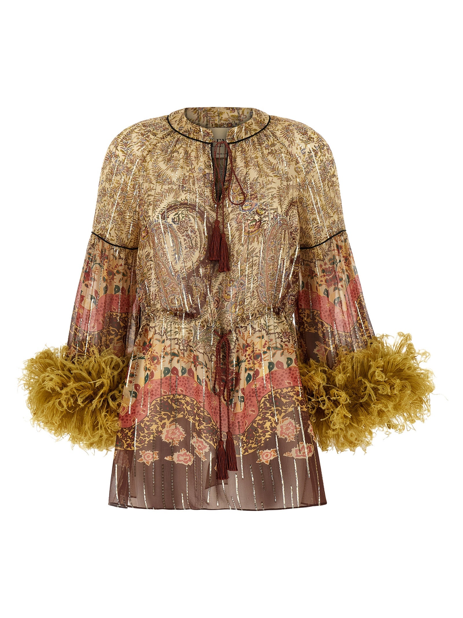 Valentino Garavani Voyage Imaginaire Paisley Top Multicolor Silk Metal Fiber Tops