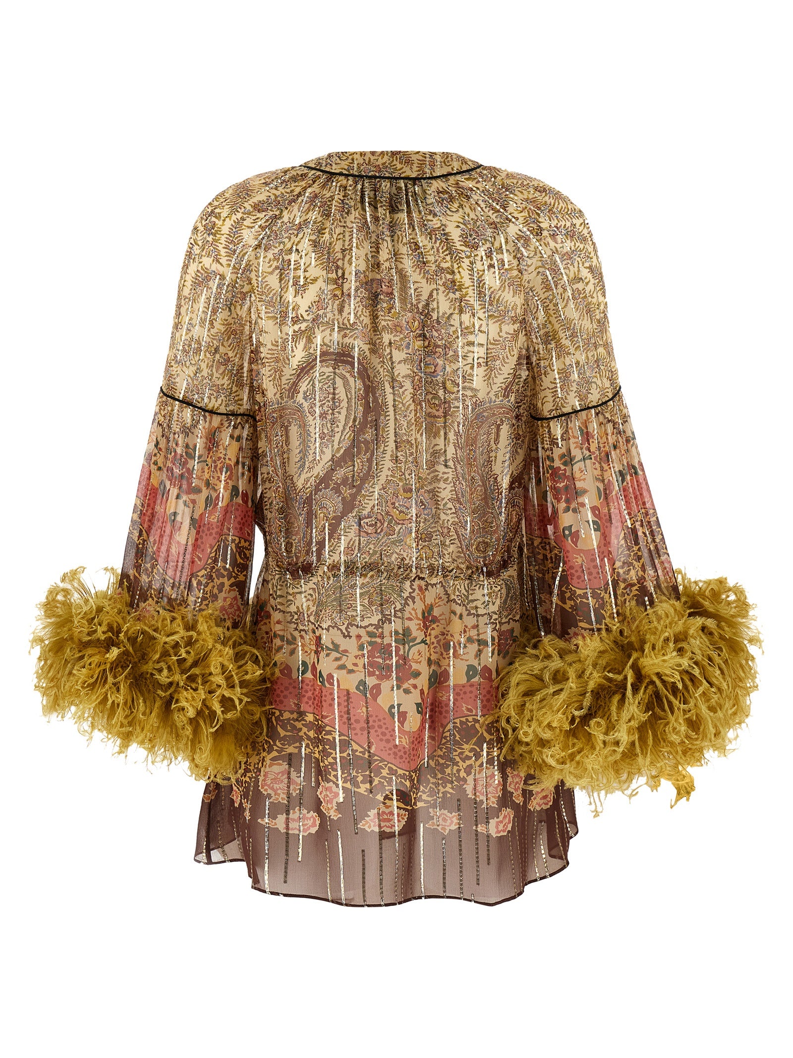Valentino Garavani Voyage Imaginaire Paisley Top Multicolor Silk Metal Fiber Tops