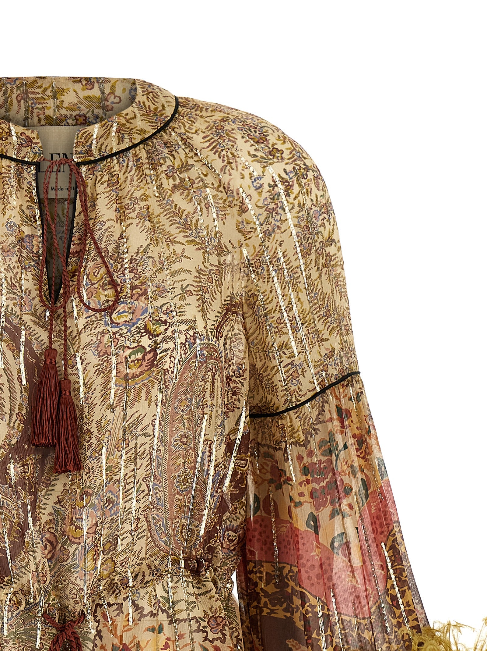 Valentino Garavani Voyage Imaginaire Paisley Top Multicolor Silk Metal Fiber Tops