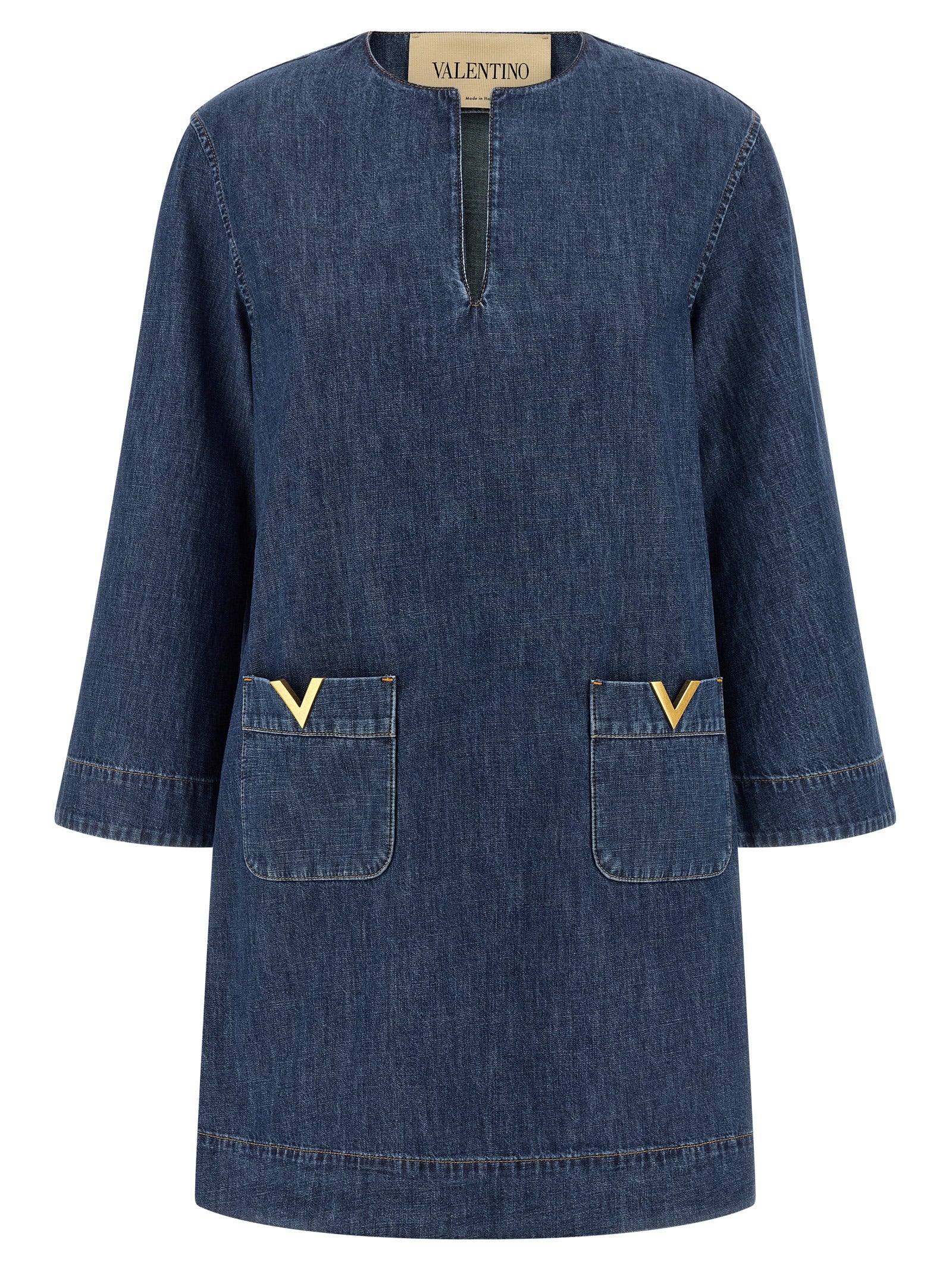 Valentino Garavani VGold dress Blue Cotton