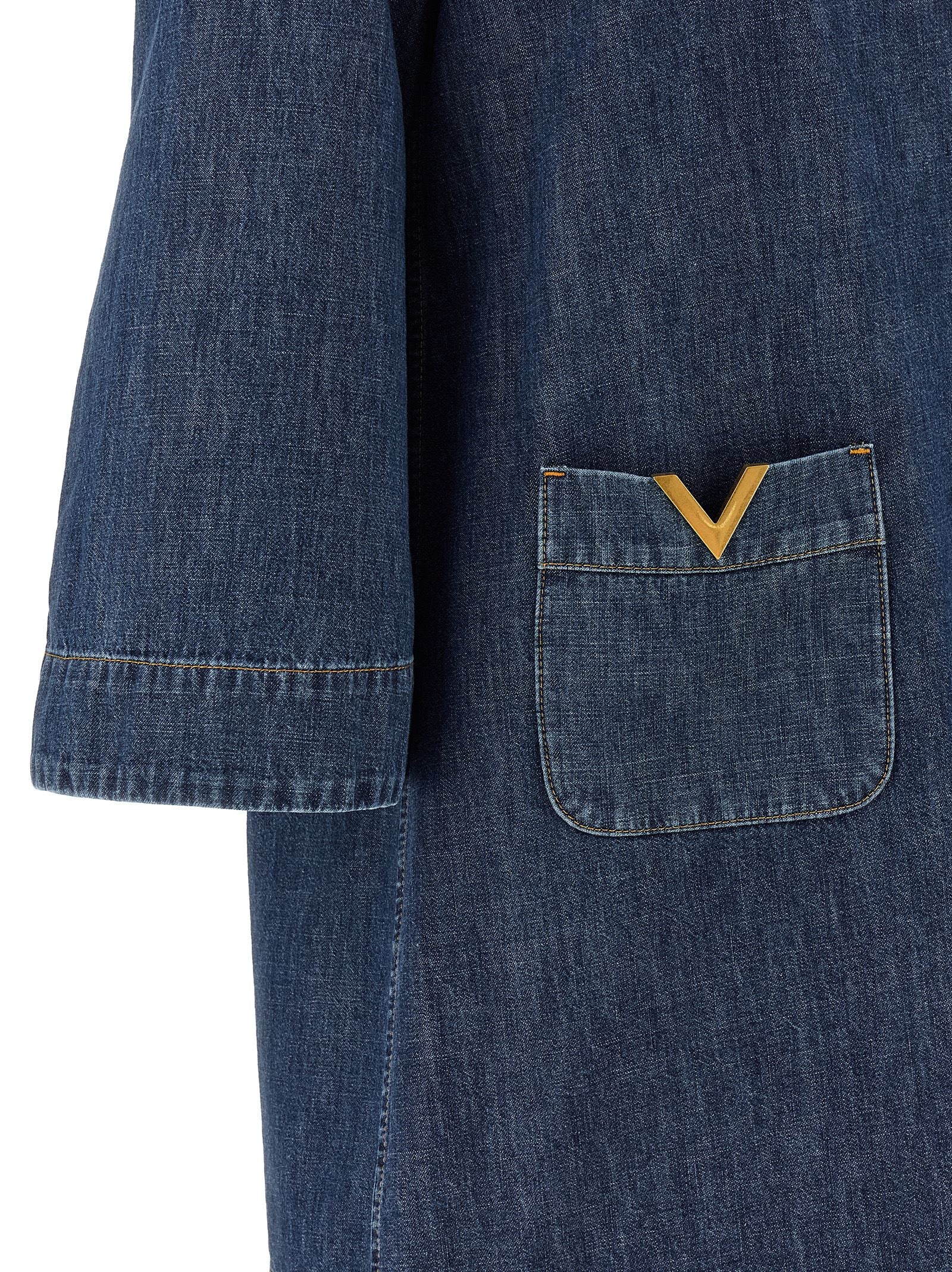 Valentino Garavani VGold dress Blue Cotton