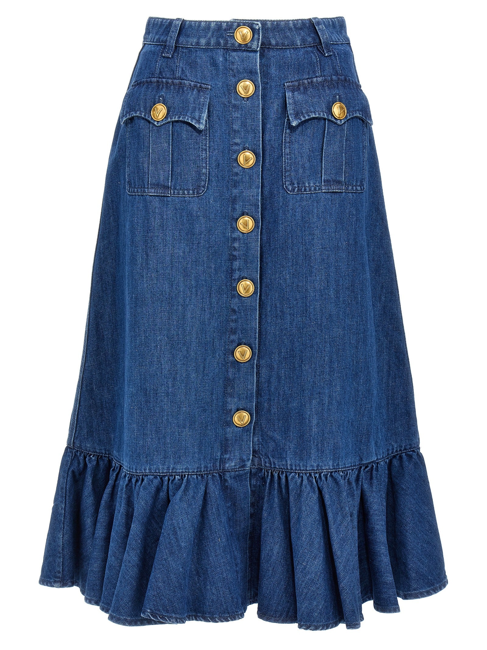 Valentino Garavani denim skirt Blue Cotton