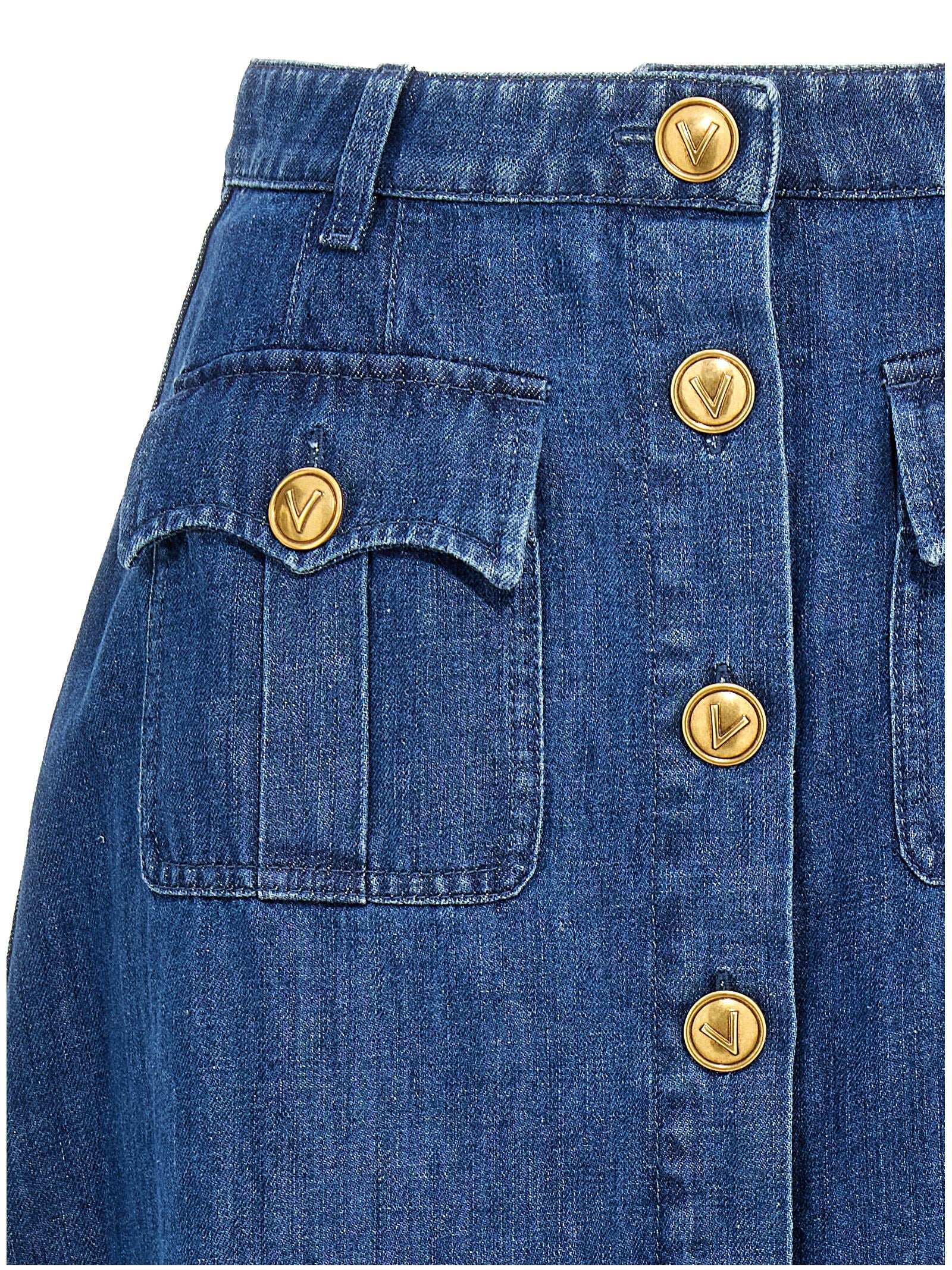 Valentino Garavani denim skirt Blue Cotton
