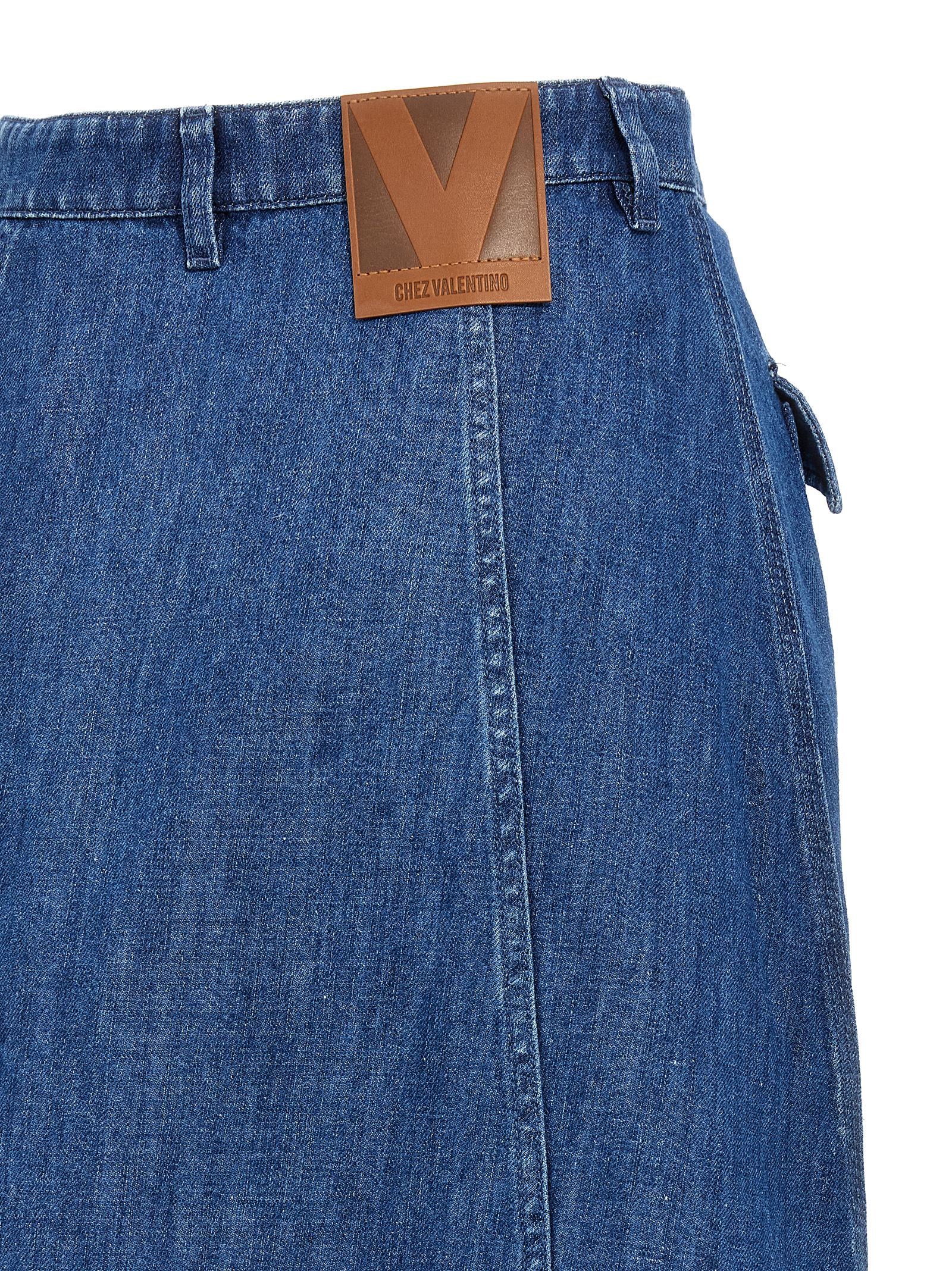 Valentino Garavani denim skirt Blue Cotton