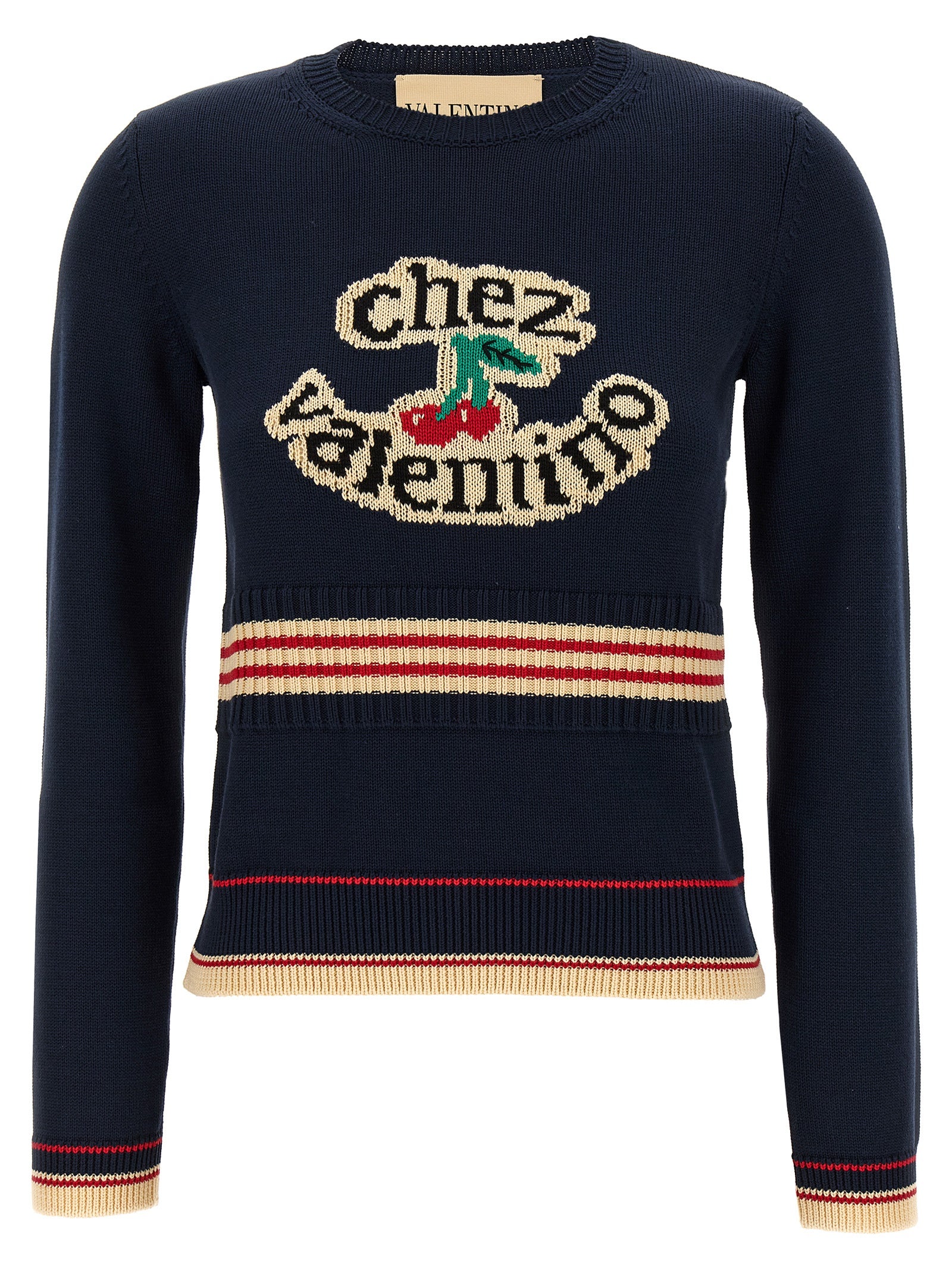 Valentino Garavani Chez Jersey Blue Cotton Sweater, Cardigans