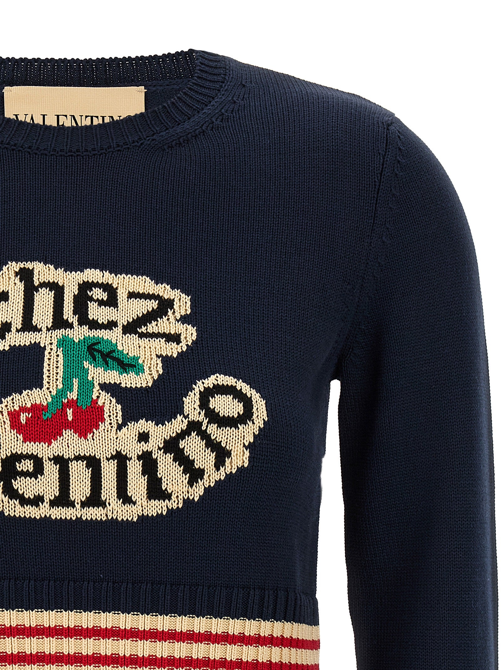 Valentino Garavani Chez Jersey Blue Cotton Sweater, Cardigans