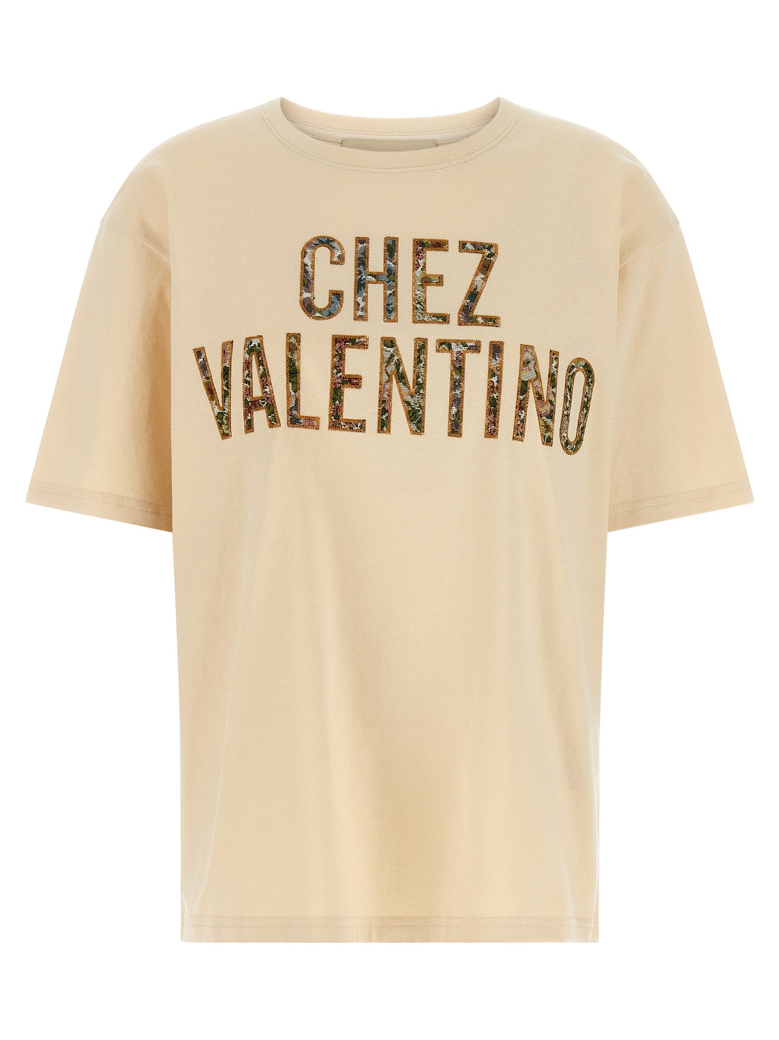 Valentino Garavani Chez T-shirt Beige Cotton