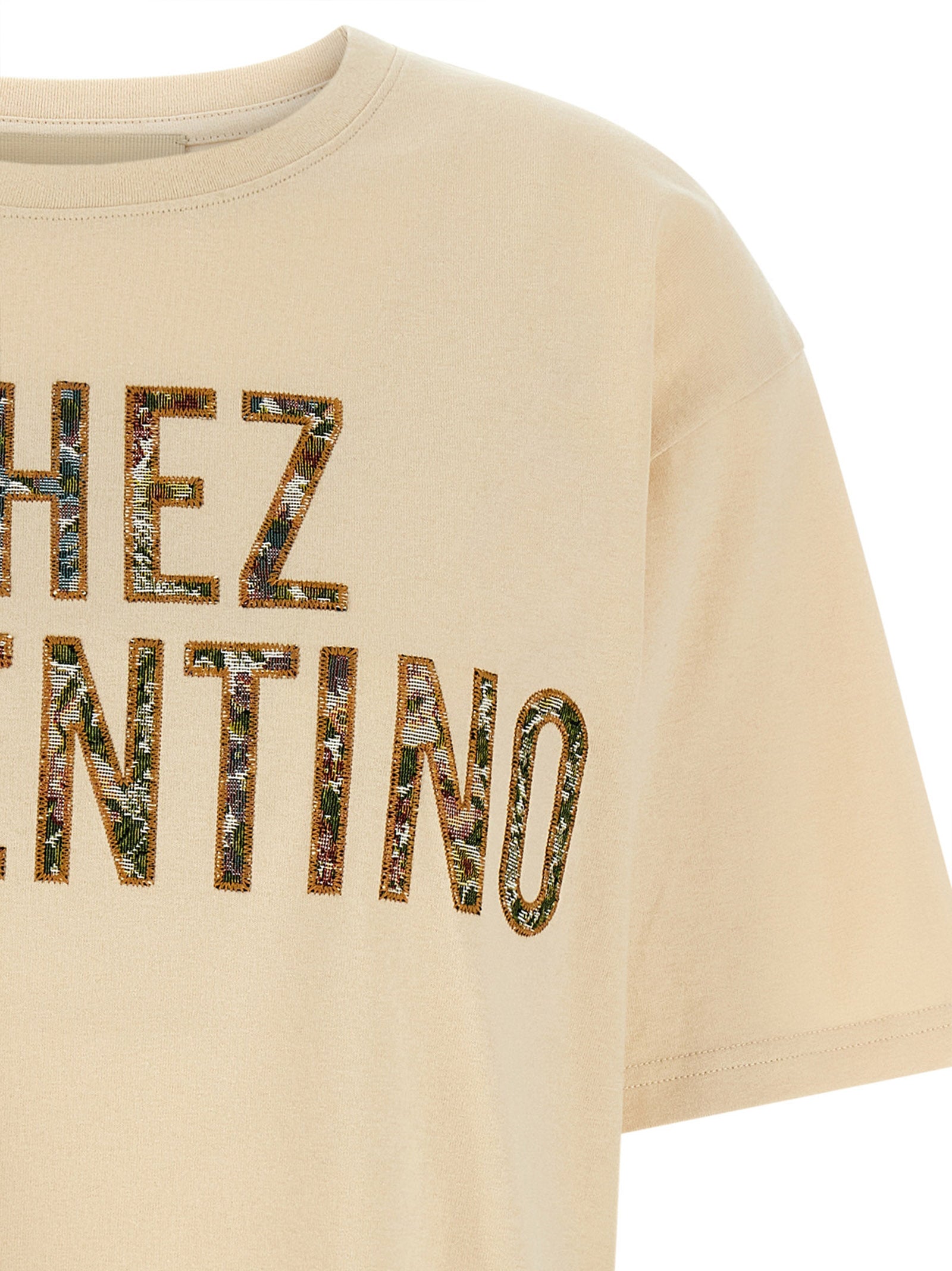 Valentino Garavani Chez T-shirt Beige Cotton