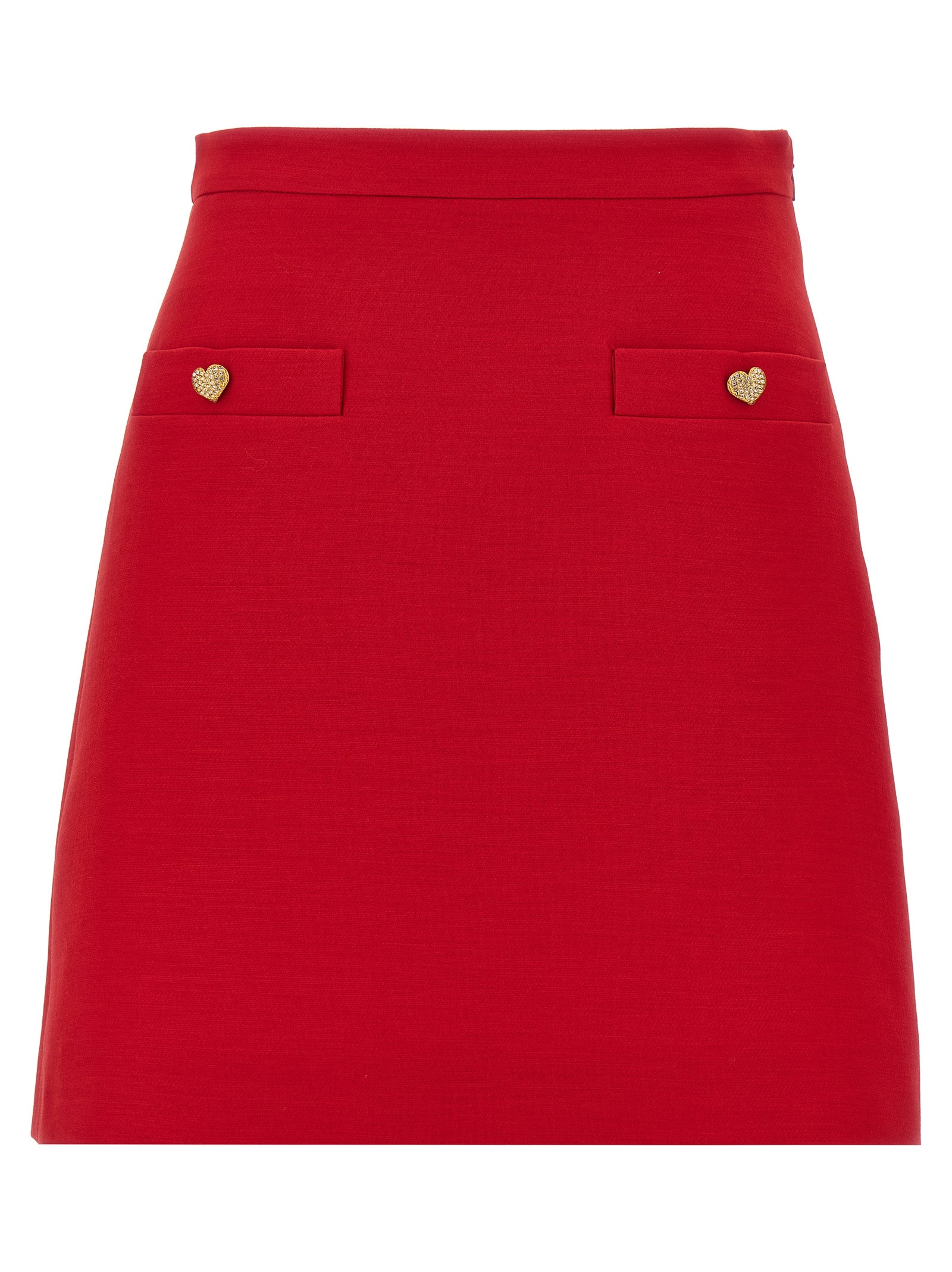 Valentino Garavani Crepe Couture skirt Red Virgin Wool Silk