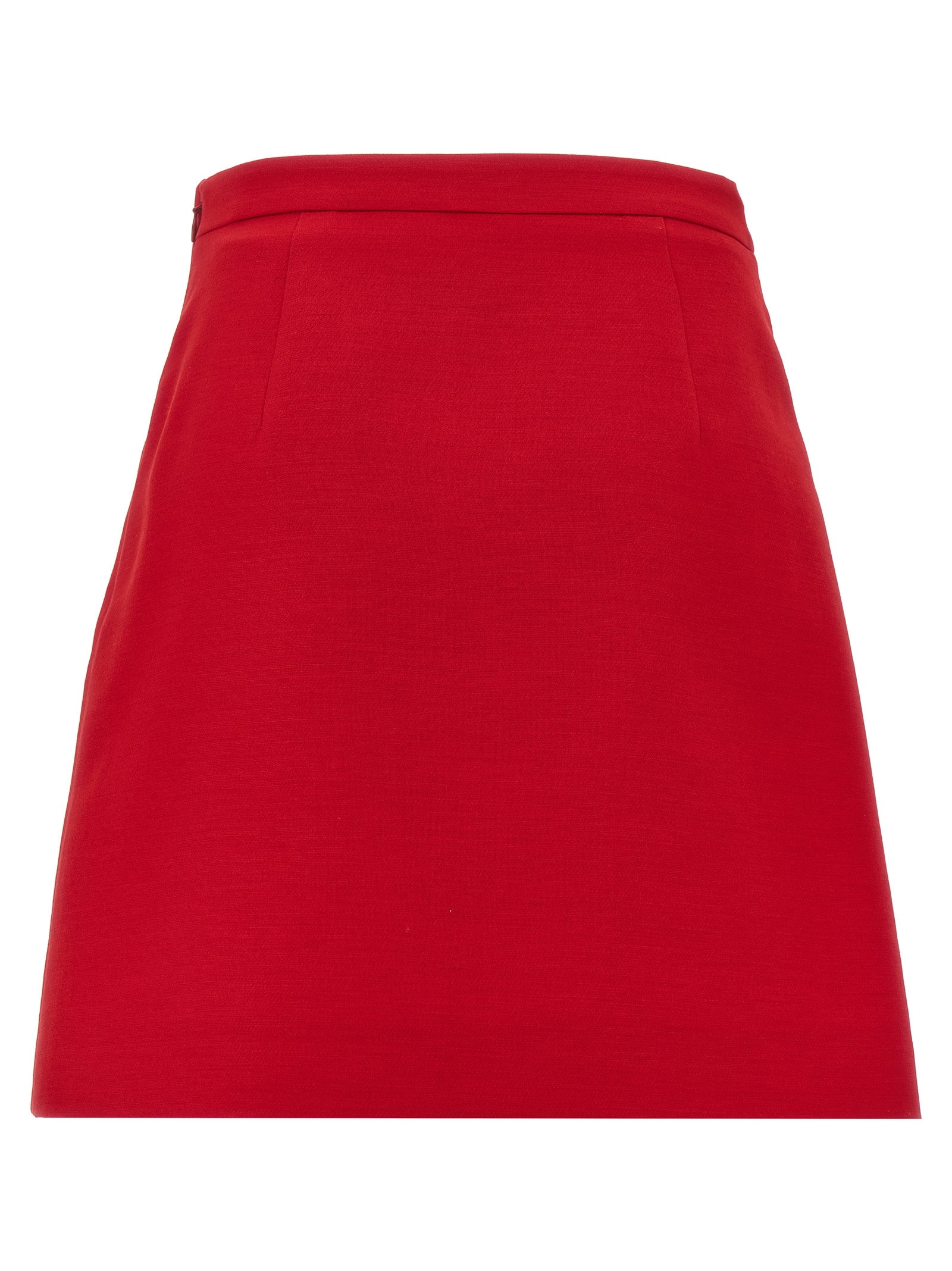 Valentino Garavani Crepe Couture skirt Red Virgin Wool Silk