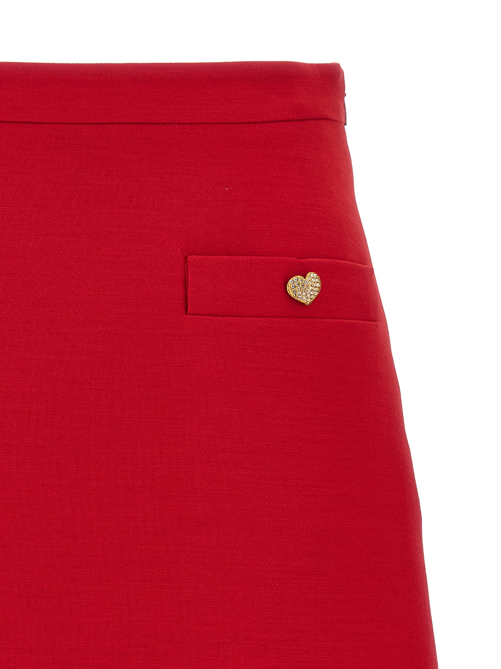 Valentino Garavani Crepe Couture skirt Red Virgin Wool Silk