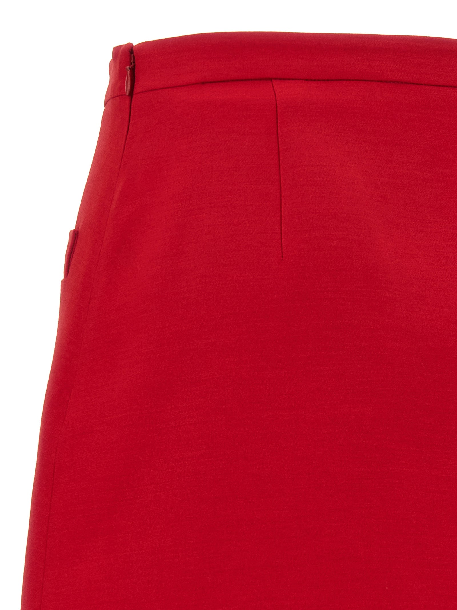 Valentino Garavani Crepe Couture skirt Red Virgin Wool Silk