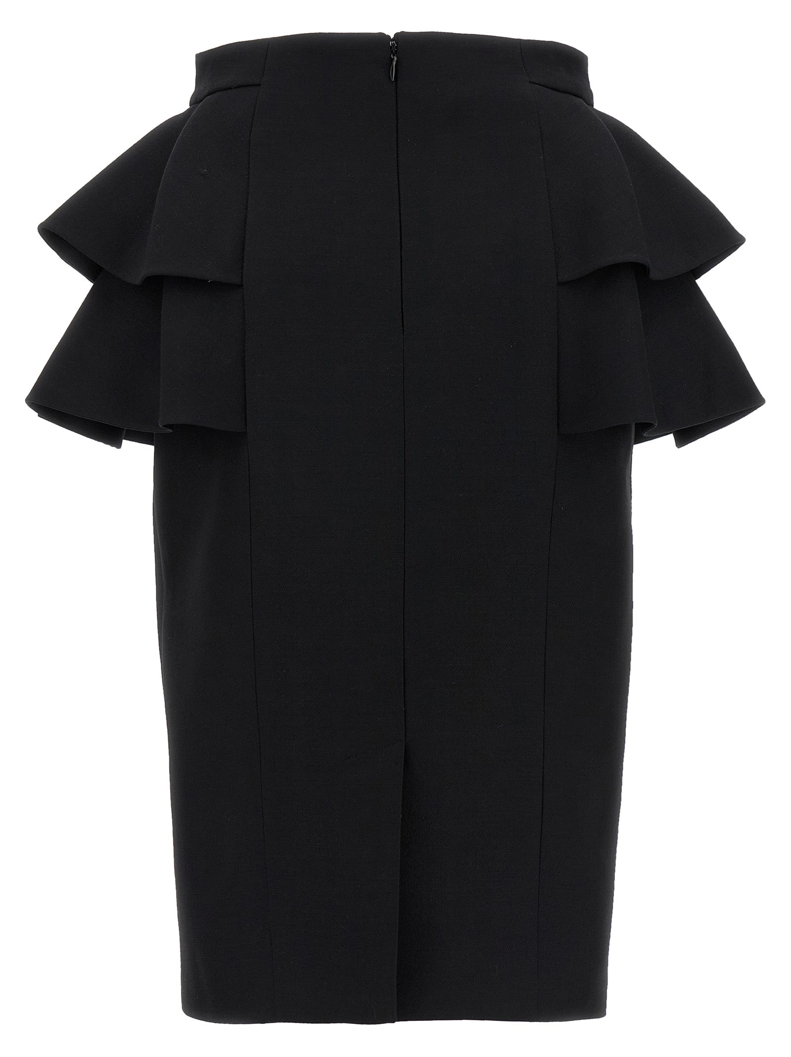 Valentino Garavani Crepe Couture skirt Black Virgin Wool Silk