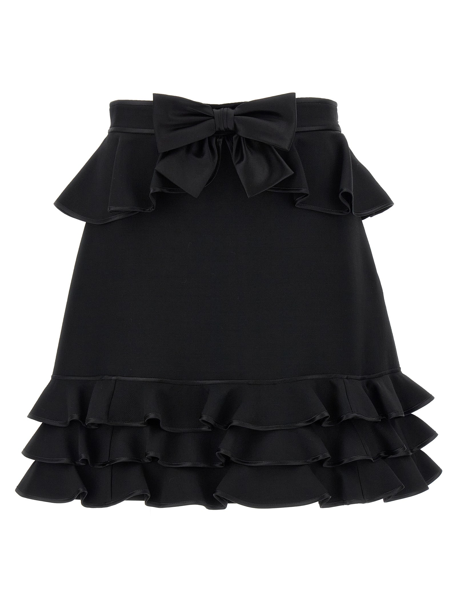 Valentino Garavani Crepe Couture skirt Black Virgin Wool Silk