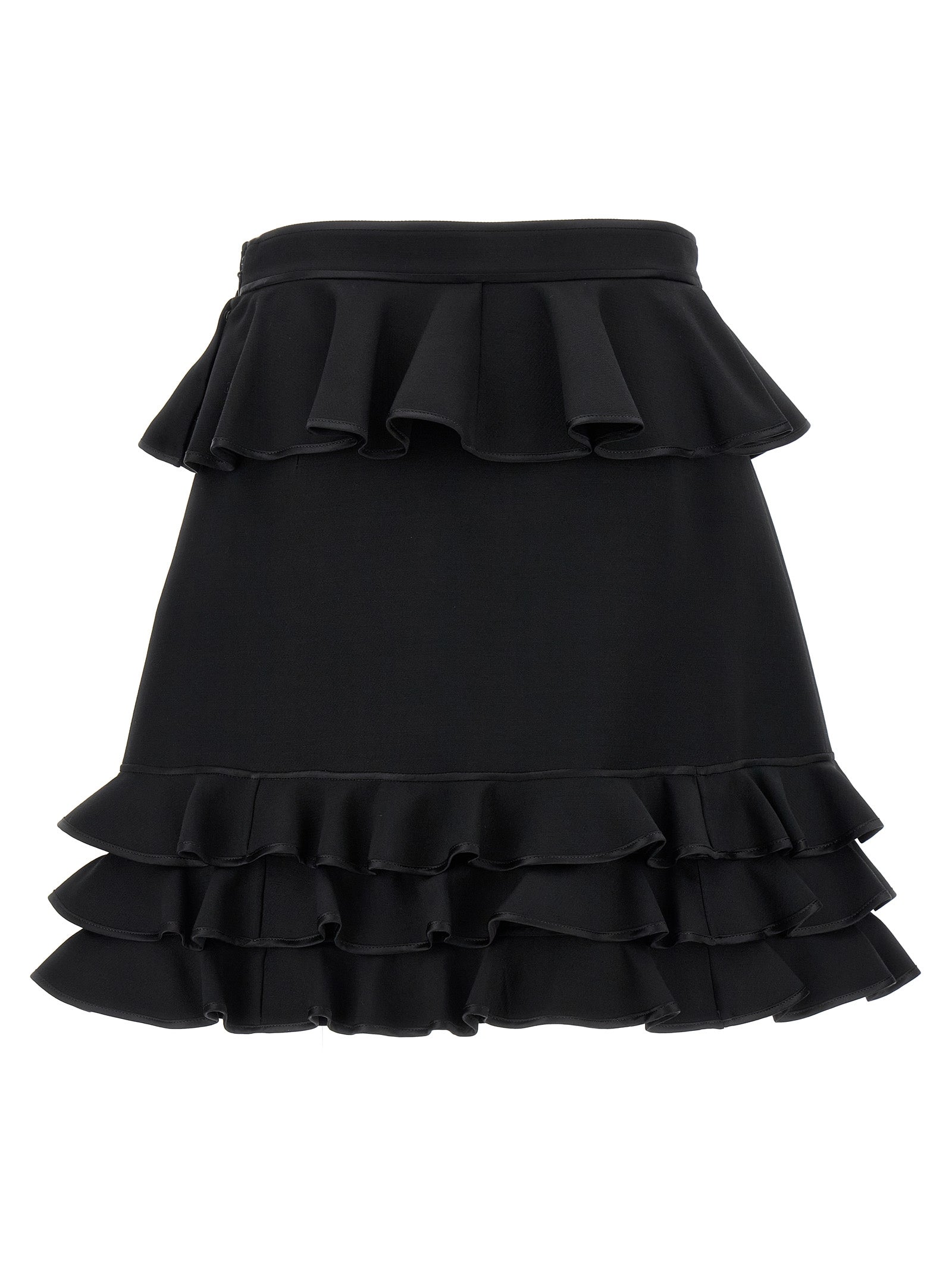 Valentino Garavani Crepe Couture skirt Black Virgin Wool Silk