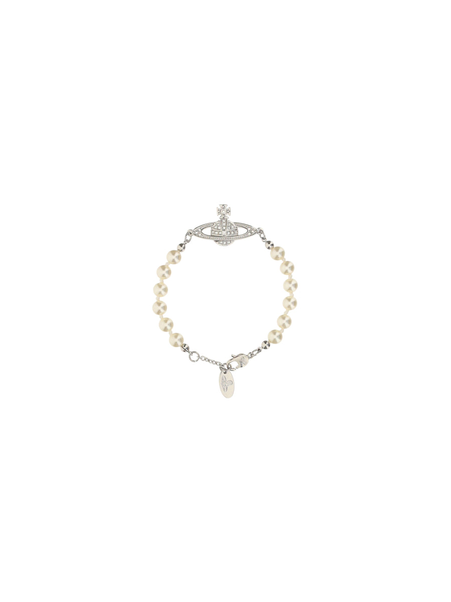 Mini Bas Bracelet Platinum / Crystal Pearl Brass Bracelets