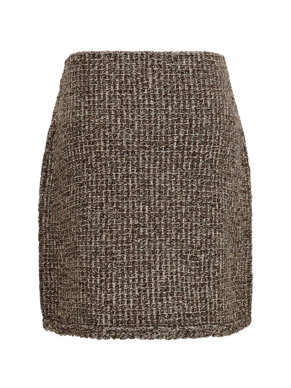 Mini Skirt Tweed Black Polyamide