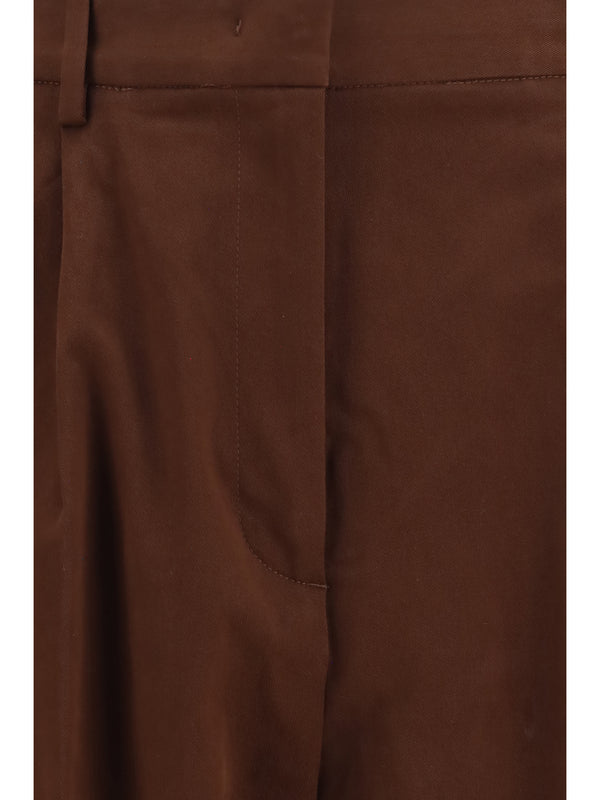 Pants Wool-Blend Ebony Cotton Trousers