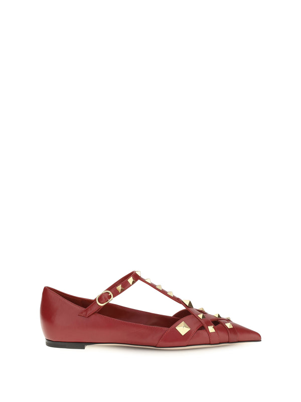 Valentino Garavani 100% goatskin flat in red