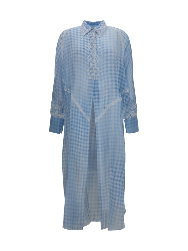 Ermanno Scervino 100% Silk shirt dress in blue