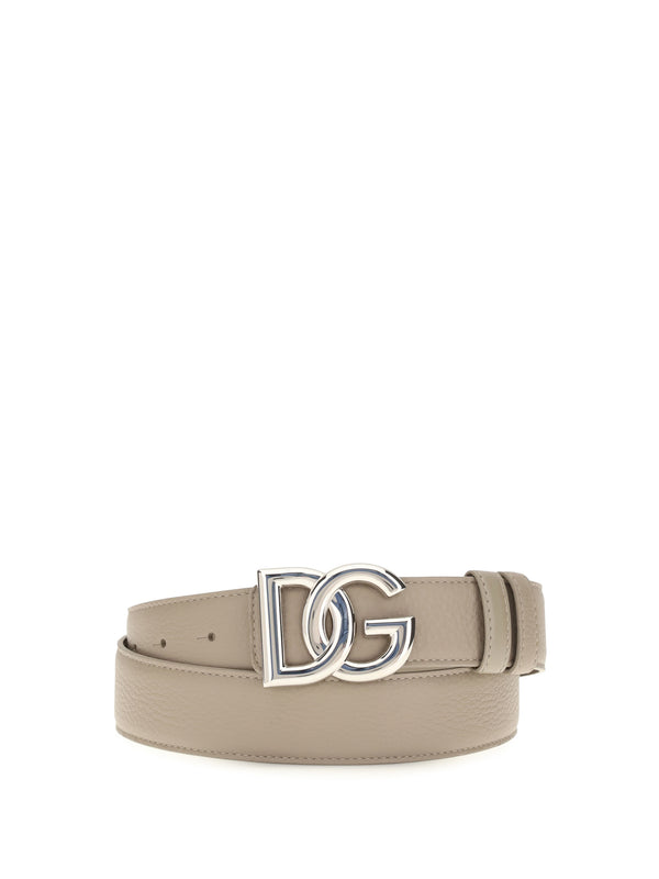 Dolce & Gabbana 100% calf leather Bos Taurus belt in beige