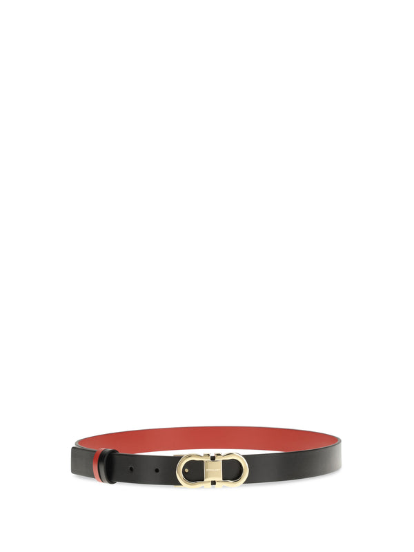 Belt Gancini Black Calf Leather