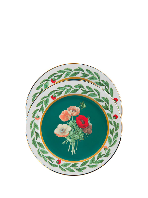 La Double J 100% Porcelain dessert plate in teal