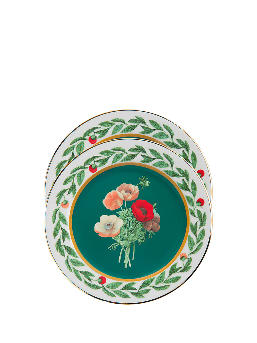 La Double J 100% Porcelain dessert plate in teal