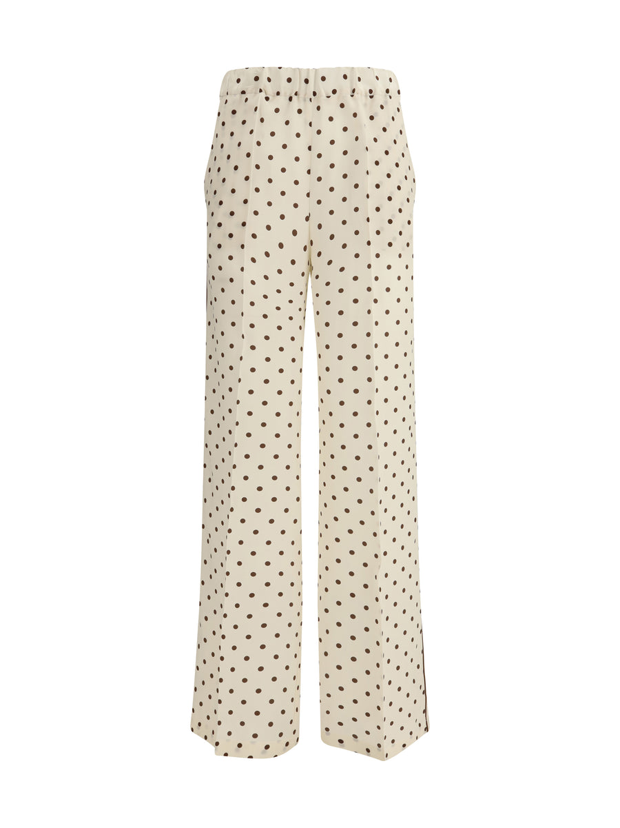 Polka-Dot Pants Fantasia Panna Silk
