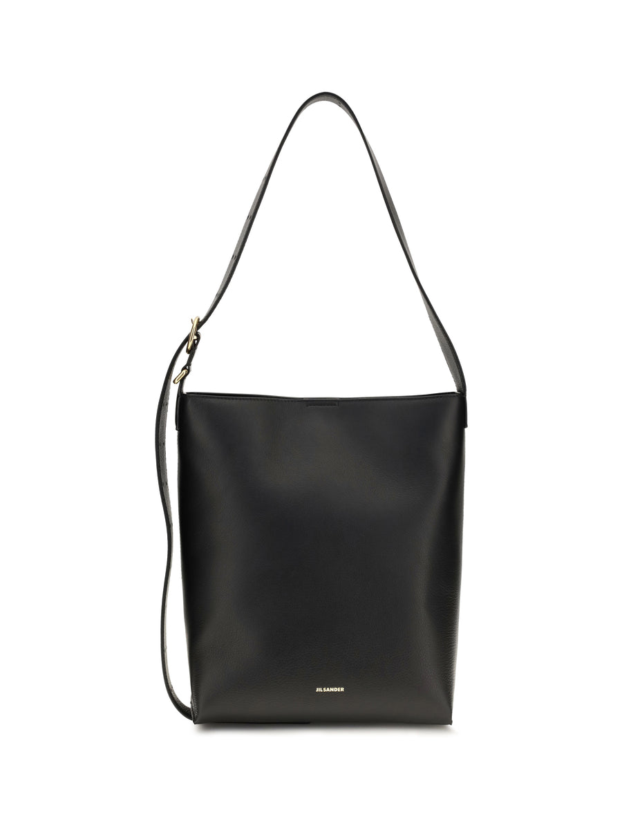 Cannolo Tote Black Calf Leather Bos Taurus Handbags