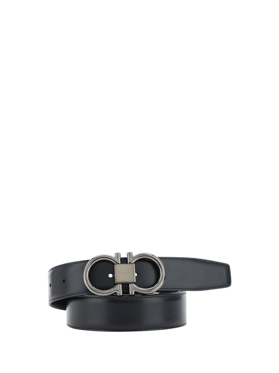 Gancini Leather Belt Black Calf