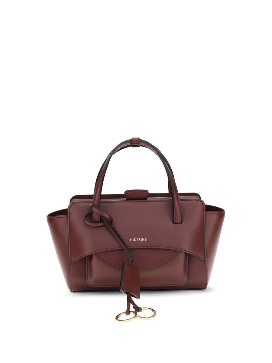 Hidesins 100% calf leather (Bos Taurus) top handle bag in wine