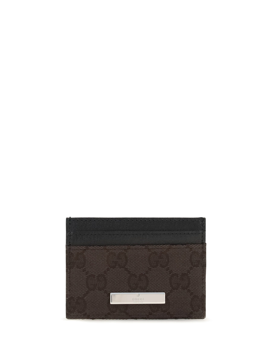 Gucci 52% Polyester; 24% Cotton; 24% Polyamide card case in brown