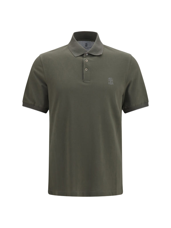 Brunello Cucinelli 100% cotton polo in gray