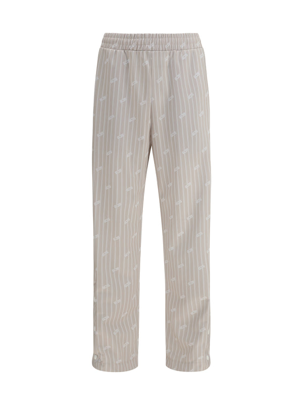 GCDS 100% Polyester trousers in beige