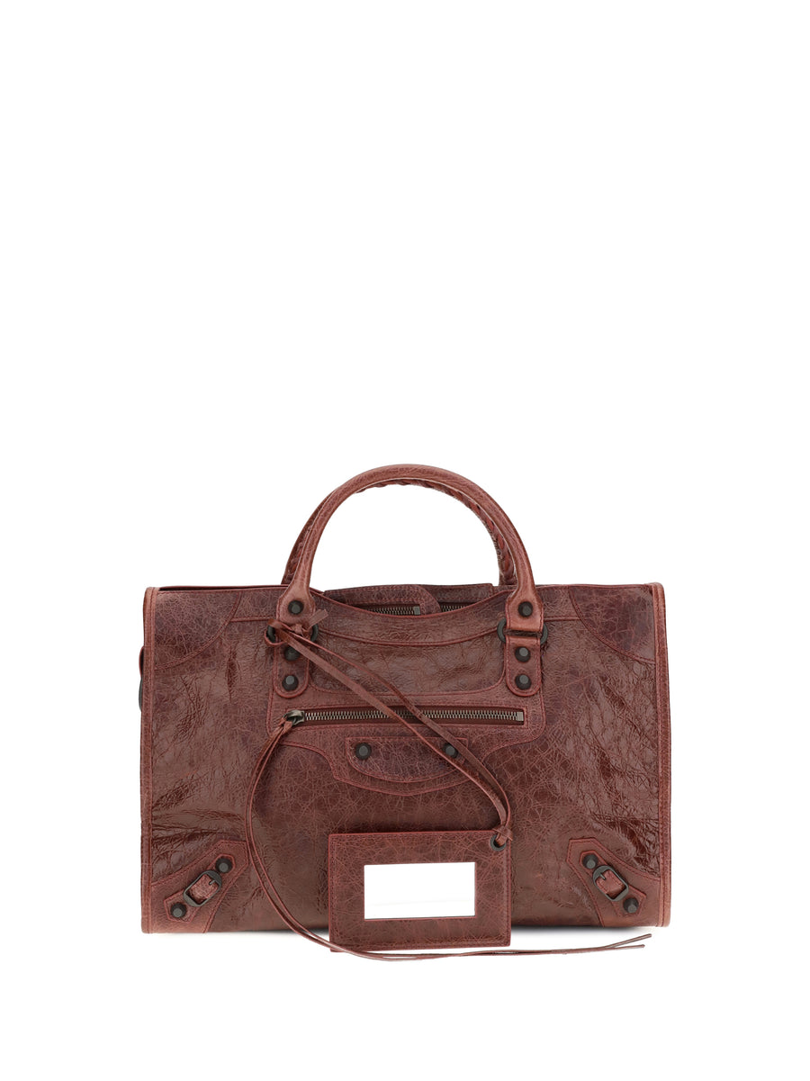 Le City Medium Handbag Berry Red Lamb Ovis Aries Handbags