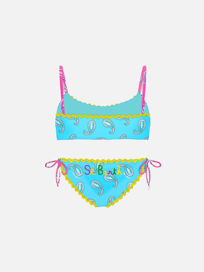 Girl Bralette Bikini With Paisley Print __single__