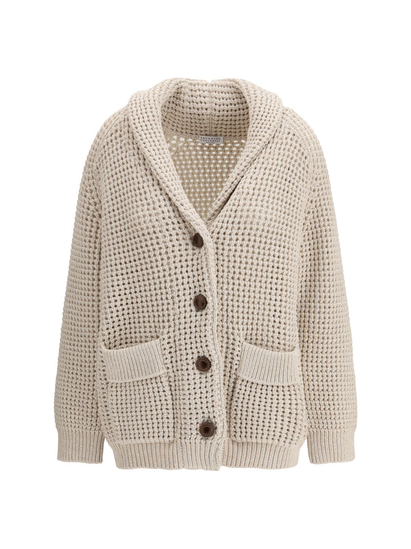 Cotton Feather Cardigan Avena Cotton; Nylon
