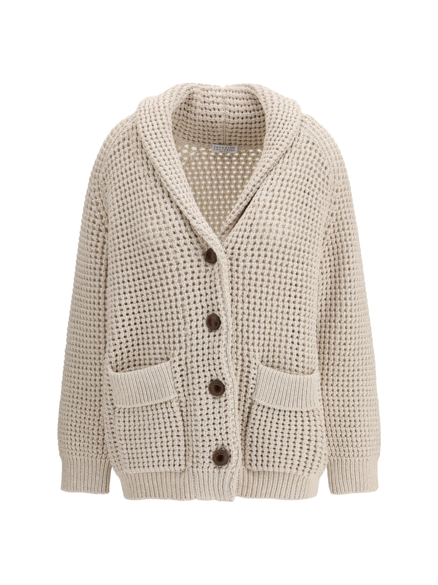 Cotton Feather Cardigan Avena Cotton; Nylon
