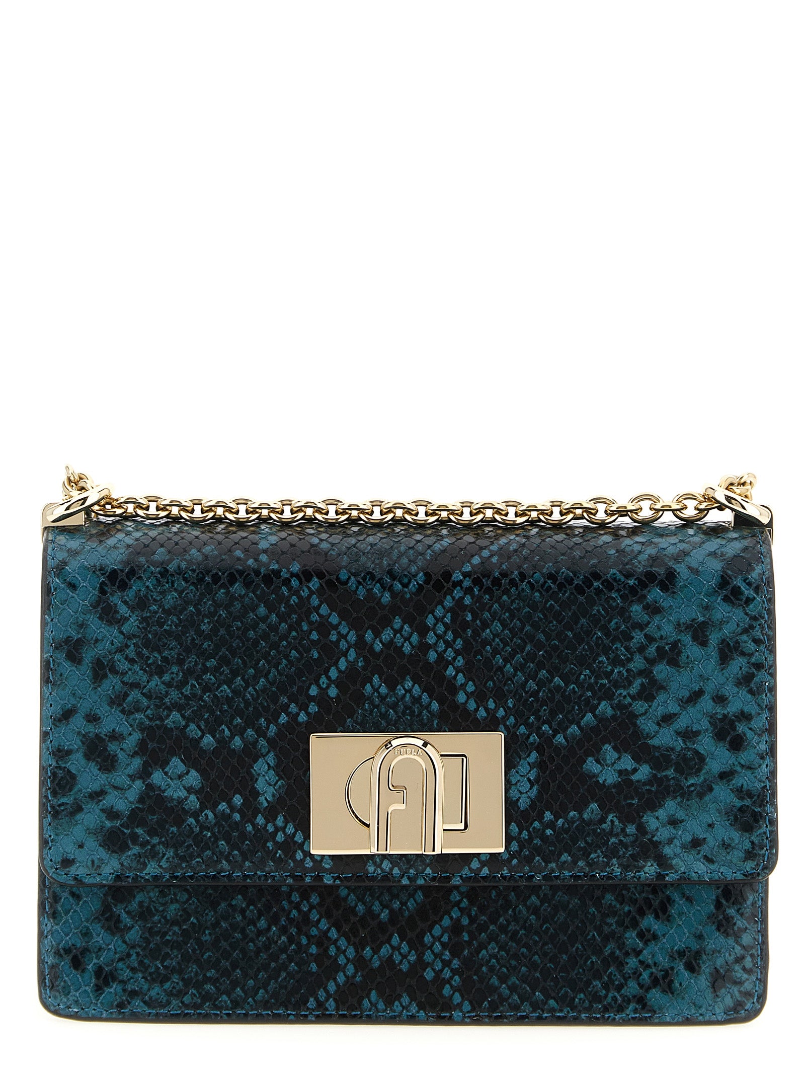 Furla 1927 mini crossbody bag Blue Goat Leather Calfskin