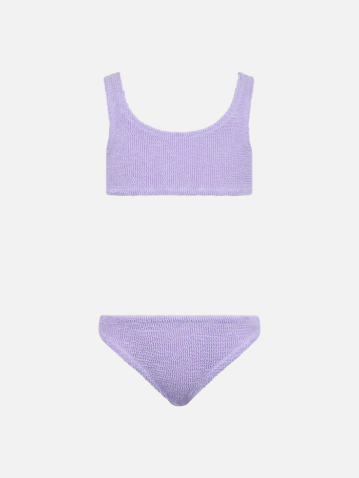 Lilac Crinkle Classic Bralette Bikini Baker Pink